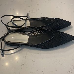 Zara mesh flats with ankle strap, size 37
